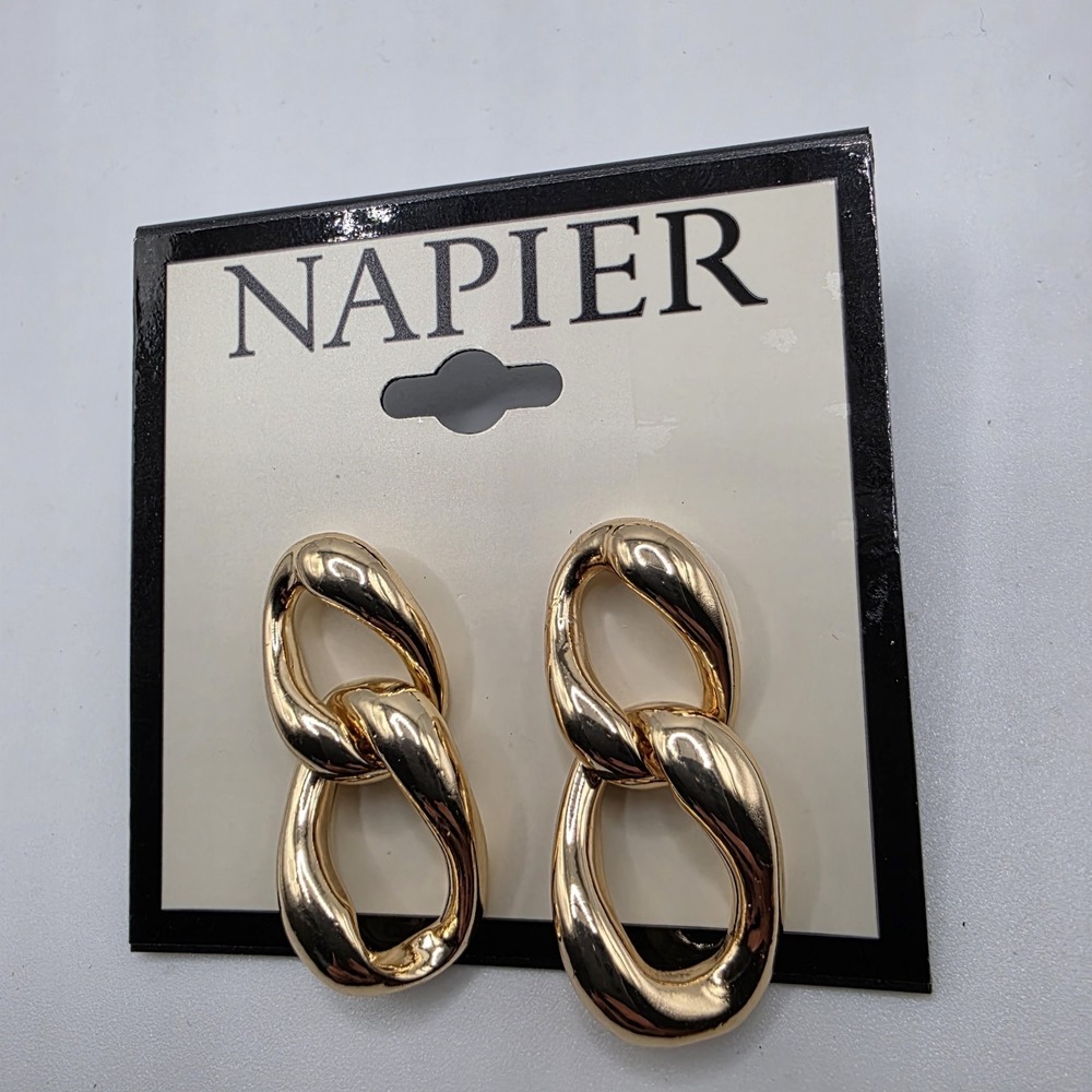 NAPIER Gold Tone Earrings Pierced Ears NEW Great Gift Classic Look